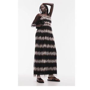 Topshop Plissé Mesh Maxi Slipdress Size XS Like New!